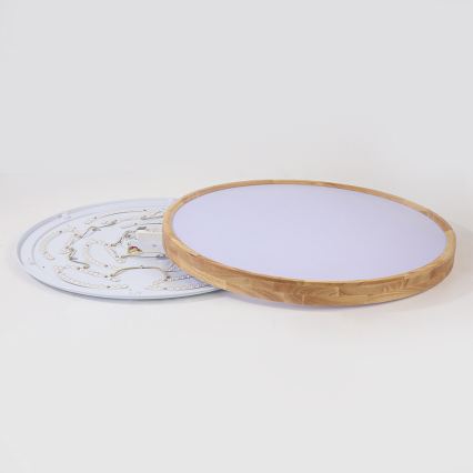 Brilagi - WOODROUND LED laelamp 70W/230V 3000/4000/6000K, läbimõõt 80 cm, puit, CRI 90