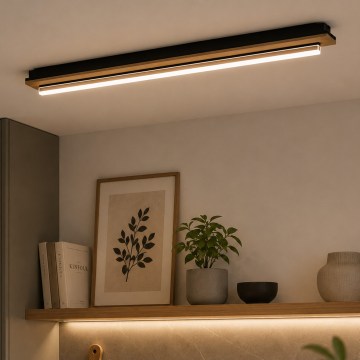 Brilagi - LED-laelamp WOODY FLAT LED/25W/230V tamm/must