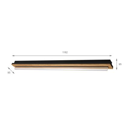 Brilagi - LED-laelamp WOODY FLAT LED/25W/230V tamm/must