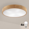 Brilagi - LED laevalamp CARVALHO 4xE27/60W/230V tamm pr. 57,5 cm