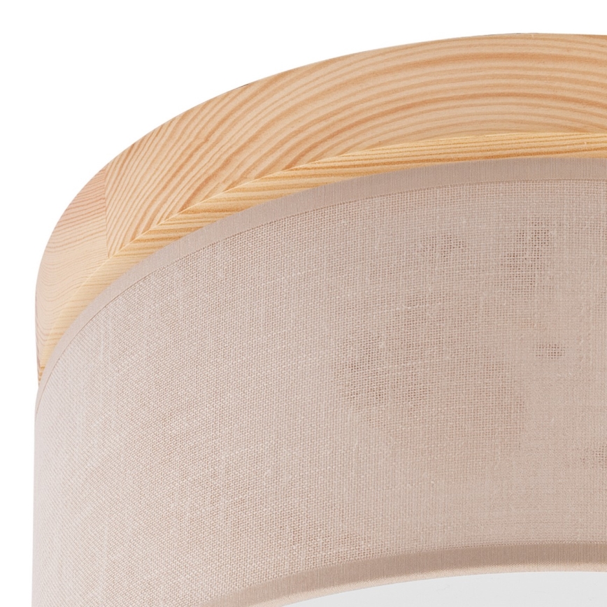 Brilagi - LED Laevalgusti BELLADONNA 1xE27/15W/230V d. 30 cm beež/mänd