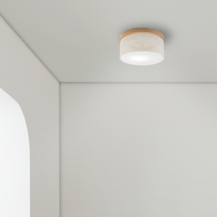 Brilagi - LED Laevalgusti BELLADONNA 1xE27/15W/230V d. 30 cm kreemikas/tamm