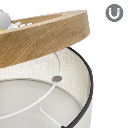 Brilagi - LED Laevalgusti BELLADONNA 1xE27/15W/230V d. 30 cm kreemikas/tamm