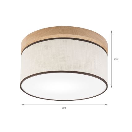 Brilagi - LED Laevalgusti BELLADONNA 1xE27/15W/230V d. 30 cm kreemikas/tamm