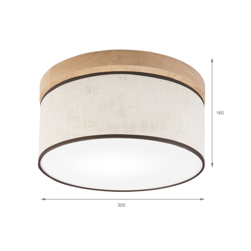 Brilagi - LED Laevalgusti BELLADONNA 1xE27/15W/230V d. 30 cm kreemikas/tamm