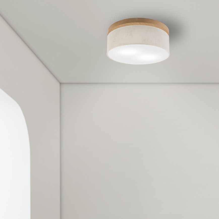 Brilagi - LED Laevalgusti BELLADONNA 2xE27/15W/230V d. 40 cm kreemikas/tamm