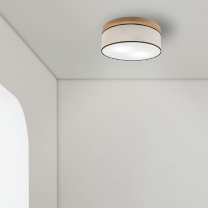 Brilagi - LED Laevalgusti BELLADONNA 2xE27/15W/230V d. 40 cm kreemikas/tamm