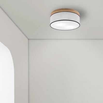 Brilagi - LED Laevalgusti BELLADONNA 2xE27/15W/230V d. 40 cm valge/tamm