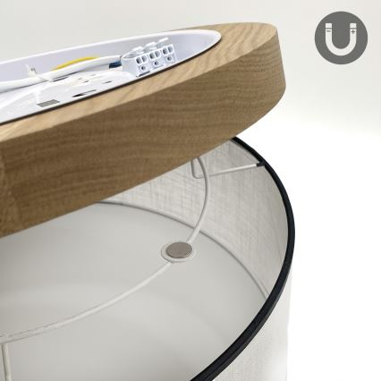 Brilagi - LED Laevalgusti BELLADONNA 2xE27/15W/230V d. 40 cm valge/tamm