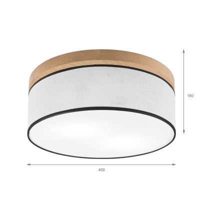 Brilagi - LED Laevalgusti BELLADONNA 2xE27/15W/230V d. 40 cm valge/tamm