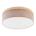 Brilagi - LED Laevalgusti BELLADONNA 3xE27/15W/230V d. 50 cm beež/mänd