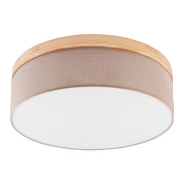 Brilagi - LED Laevalgusti BELLADONNA 3xE27/15W/230V d. 50 cm beež/mänd