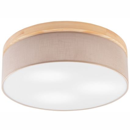 Brilagi - LED Laevalgusti BELLADONNA 3xE27/15W/230V d. 50 cm beež/mänd