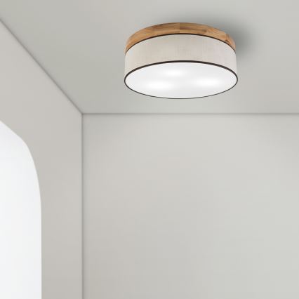Brilagi - LED Laevalgusti BELLADONNA 3xE27/15W/230V d. 50 cm kreemikas/tamm
