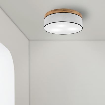 Brilagi - LED Laevalgusti BELLADONNA 3xE27/15W/230V d. 50 cm valge/tamm