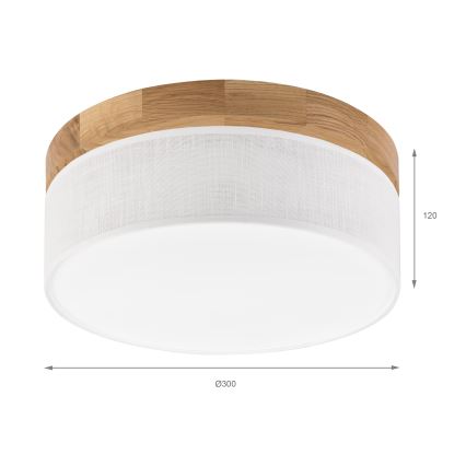Brilagi - LED laevalgusti BELLADONNA LED/20W/230V läbimõõt 30 cm valge/tamm