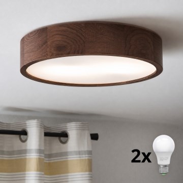 Brilagi - LED laevalgusti CARVALHO 2xE27/15W/230V tamm/pähkel, läbimõõt 37 cm