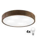 Brilagi - LED laevalgusti CARVALHO 4xE27/60W/230V tamme pähkel diameetriga 57,5 cm