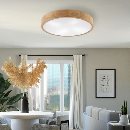 Brilagi - LED laevalgusti CARVALHO 4xE27/60W/230V tammeviimistlusega, läbimõõt 57,5 cm