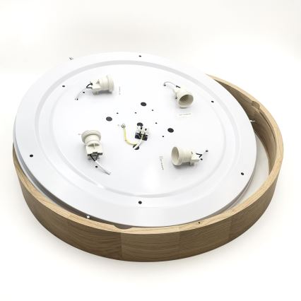 Brilagi - LED laevalgusti CARVALHO 4xE27/60W/230V tammeviimistlusega, läbimõõt 57,5 cm