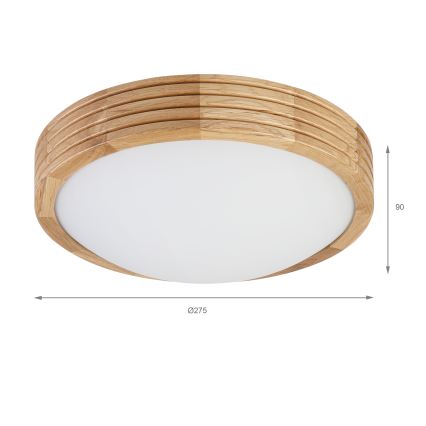 Brilagi - LED laelamp CARVALHO MODERN SLIM 1xE27/60W/230V läbimõõt 27,5 cm tamm