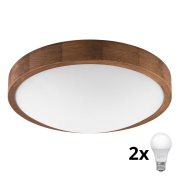 Brilagi - LED Laevalgusti CARVALHO SLIM 2xE27/60W/230V tamm kirss d. 37 cm