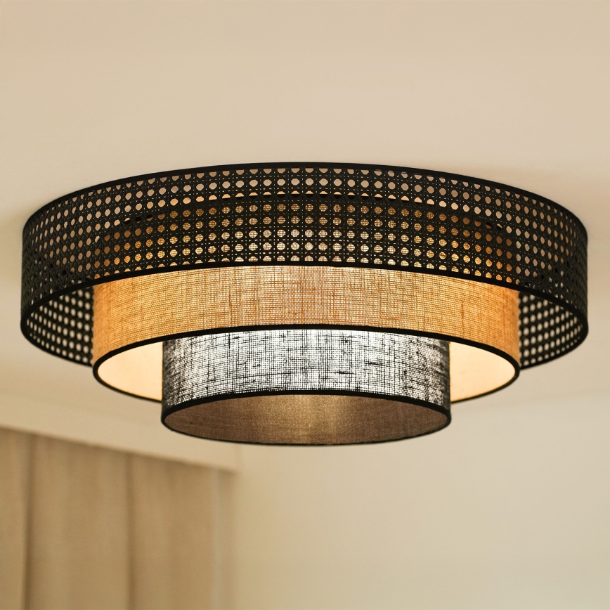 Brilagi - LED Laevalgusti DAKOTA LUNETA LED/12W/230V d. 60 cm 3000K/4000K/6400K must/beež