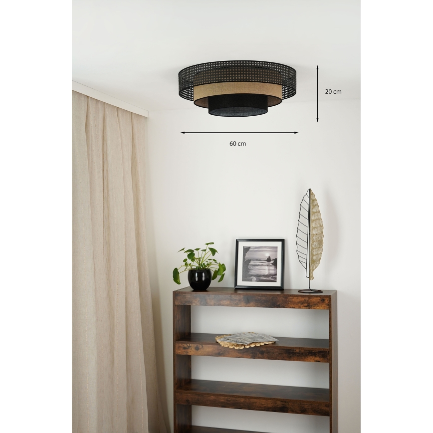 Brilagi - LED Laevalgusti DAKOTA LUNETA LED/12W/230V d. 60 cm 3000K/4000K/6400K must/beež