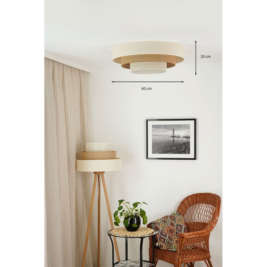 Brilagi - LED Laevalgusti DENVER LUNETA LED/12W/230V d. 60 cm 3000K/4000K/6400K beež/kreemikas