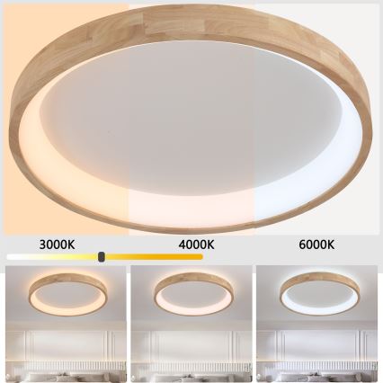 Brilagi - LED laelamp FALCON WOOD LED/60W/230V 3000/4000/6000K läbimõõt 80 cm puidust