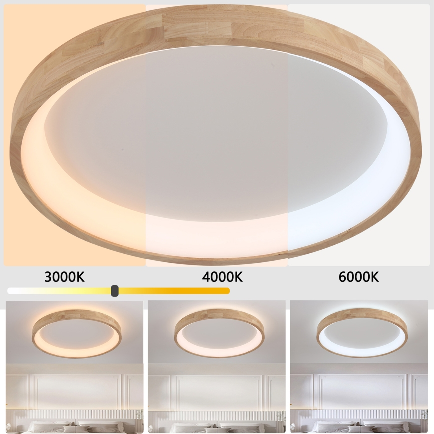 Brilagi - LED laelamp FALCON WOOD LED/60W/230V 3000/4000/6000K läbimõõt 80 cm puidust