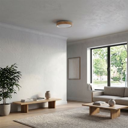 Brilagi - LED laelamp FLOCO LED/24W/230V Ø 30 cm puiduimitatsioon/valge