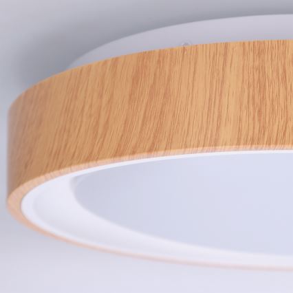 Brilagi - LED laelamp FLOCO LED/24W/230V Ø 30 cm puiduimitatsioon/valge
