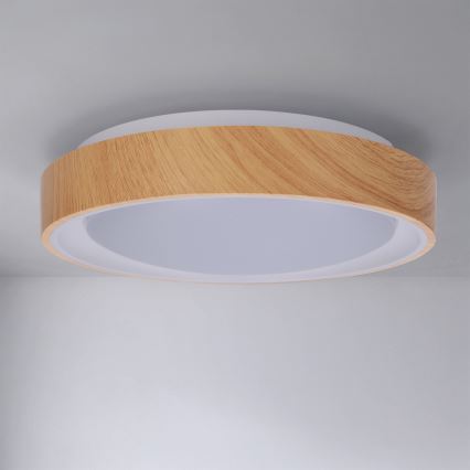 Brilagi - LED laelamp FLOCO LED/24W/230V Ø 30 cm puiduimitatsioon/valge