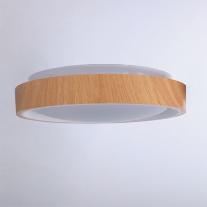 Brilagi - LED laelamp FLOCO LED/24W/230V Ø 30 cm puiduimitatsioon/valge