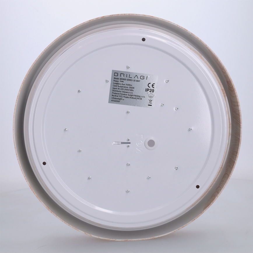 Brilagi - LED laelamp FLOCO LED/24W/230V Ø 30 cm puiduimitatsioon/valge
