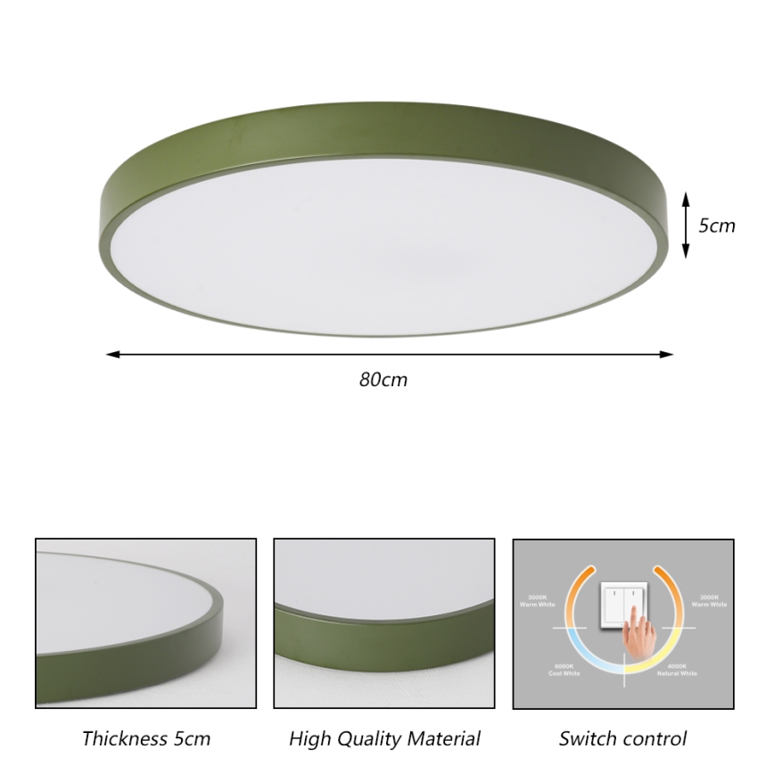 Brilagi - LED laelamp POOL LED/100W/230V 3000/4000/6000K läbimõõt 80 cm roheline