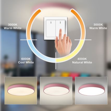 Brilagi - LED laelamp POOL LED/100W/230V 3000/4000/6000K läbimõõt 80 cm roosa