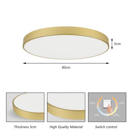 Brilagi - LED laevalgusti POOL LED/100W/230V 3000/4000/6000K läbimõõt 80 cm kuldne