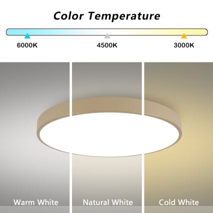 Brilagi - LED laelamp POOL LED/100W/230V 3000/4500/6000K, läbimõõt 80 cm, beež