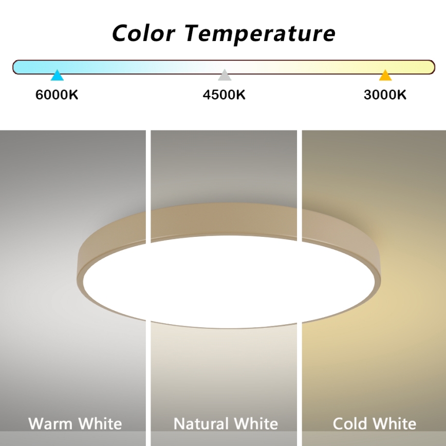 Brilagi - LED laelamp POOL LED/100W/230V 3000/4500/6000K, läbimõõt 80 cm, beež