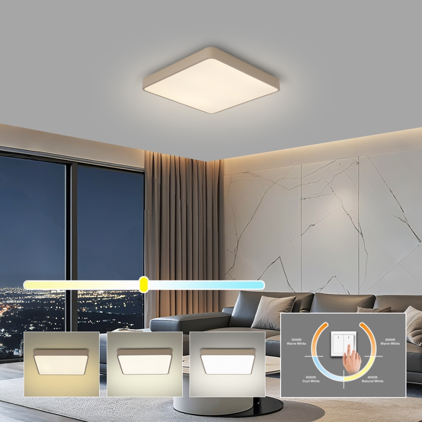 Brilagi - LED laevalgusti POOL LED/36W/230V 3000/4000/6000K 40x40 cm beež