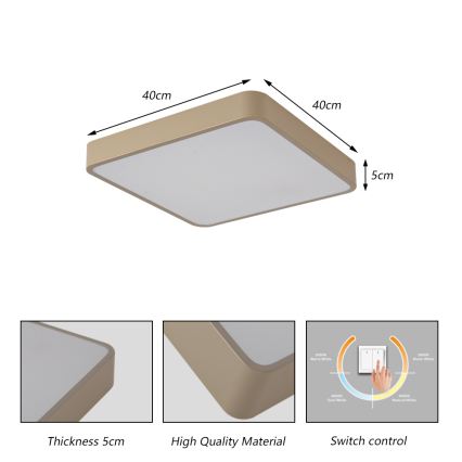 Brilagi - LED laevalgusti POOL LED/36W/230V 3000/4000/6000K 40x40 cm beež