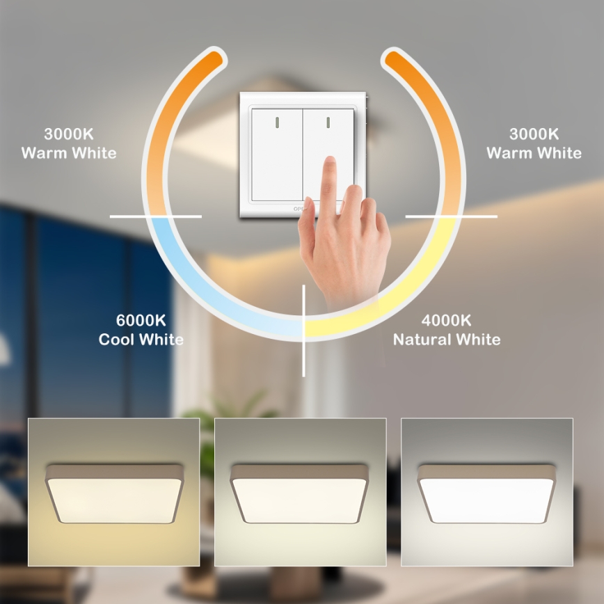 Brilagi - LED laevalgusti POOL LED/36W/230V 3000/4500/6000K 40x40 cm beež
