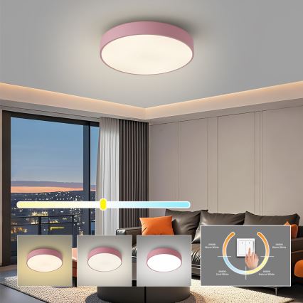 Brilagi - POOL LED laelamp, 48 W, 230 V, 3000/4000/6000 K, läbimõõt 40 cm, roosa