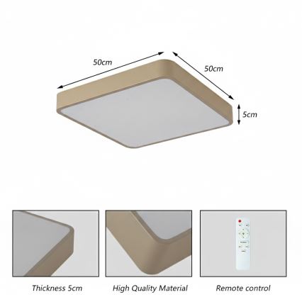 Brilagi - LED laevalgusti POOL LED/48W/230V 3000/4000/6000K 50x50 cm beež
