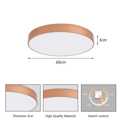 BRILAGI - LED laevalgusti POOL LED/60W/230V 3000/4000/6000K läbimõõt 60 cm vaskviimistlusega