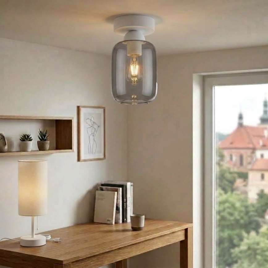 BRILAGI - LED laelamp RETRO GLASS 1xE27/60W/230V läbimõõt 14 cm valge/suitsuhall