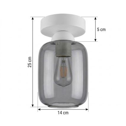 BRILAGI - LED laelamp RETRO GLASS 1xE27/60W/230V läbimõõt 14 cm valge/suitsuhall