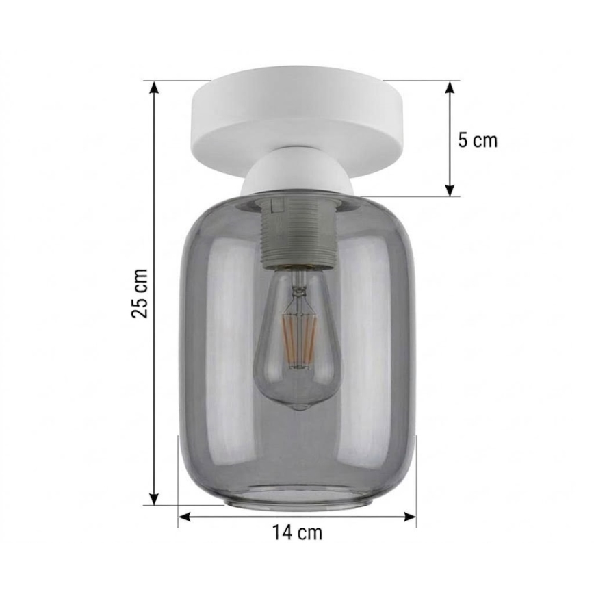 BRILAGI - LED laelamp RETRO GLASS 1xE27/60W/230V läbimõõt 14 cm valge/suitsuhall